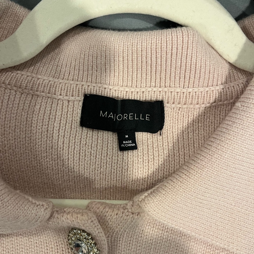 Majorelle Solveig Cropped Button-Front Cardigan - Light Pink Medium View 3